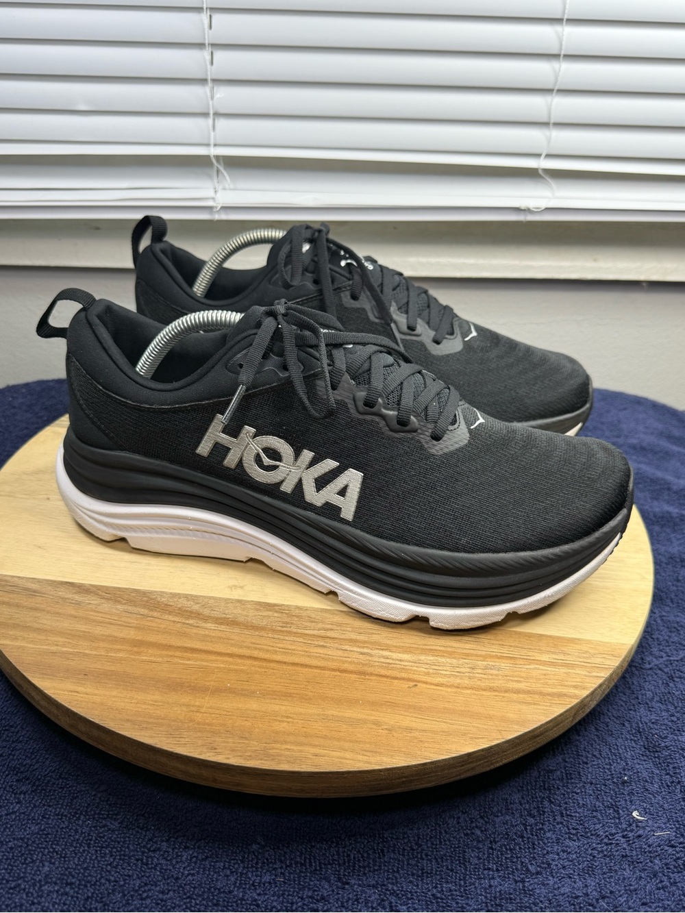 Hoka Gaviota 5 Black & White Athletic Running Shoes (Men’s 11)